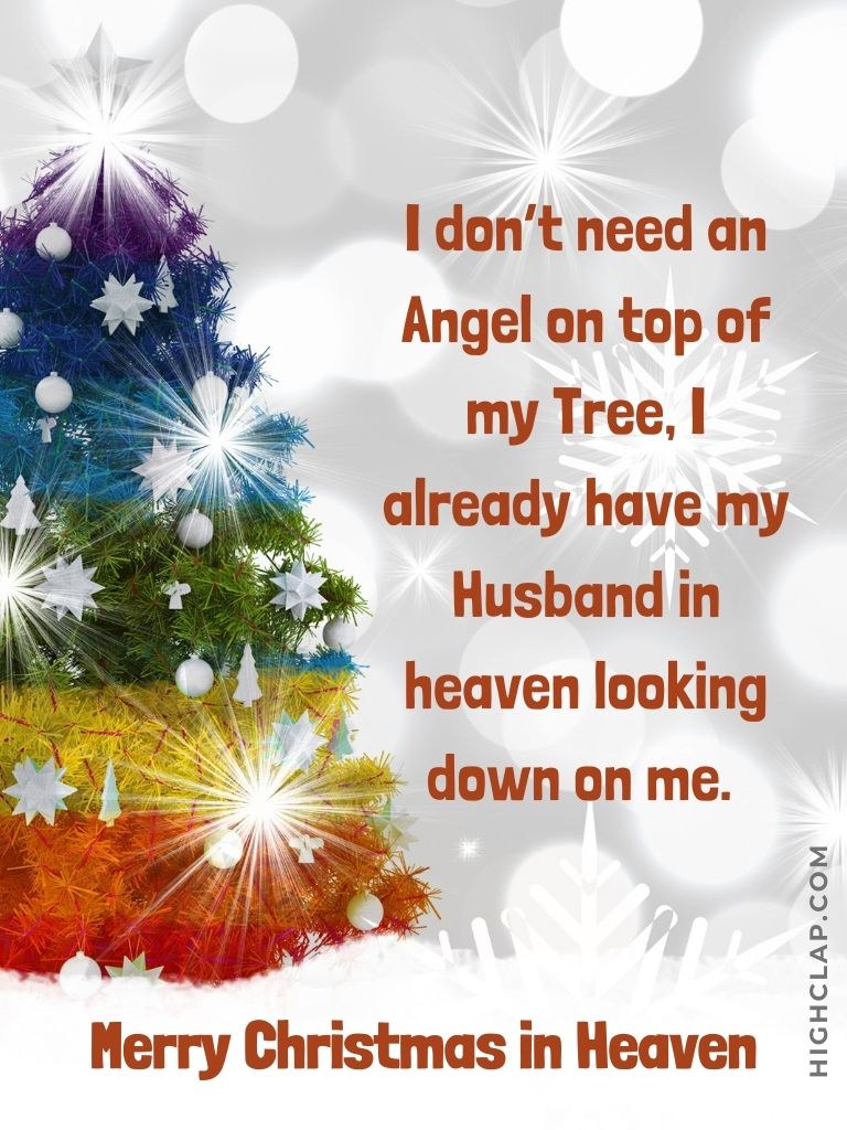 Missing husband in heaven quotes on Christmas eve