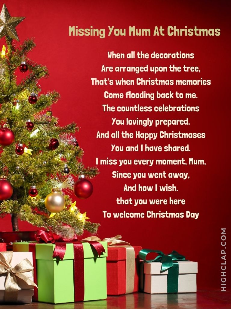 Moms First Christmas In Heaven Poem