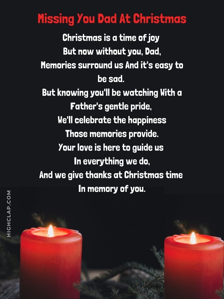 Dads First Christmas In Heaven Poem titled Missing You Dad At Christmas