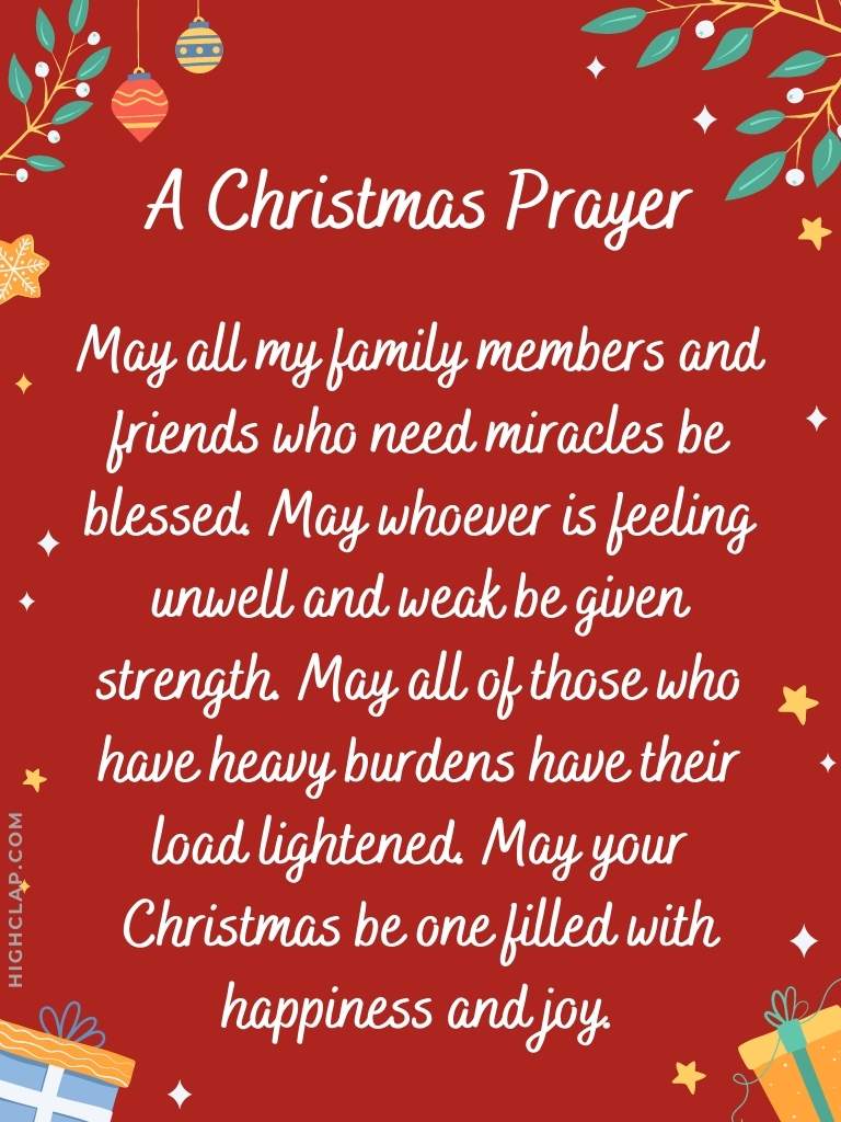 Christmas Prayers For Families And Friends - May all my family members and friends