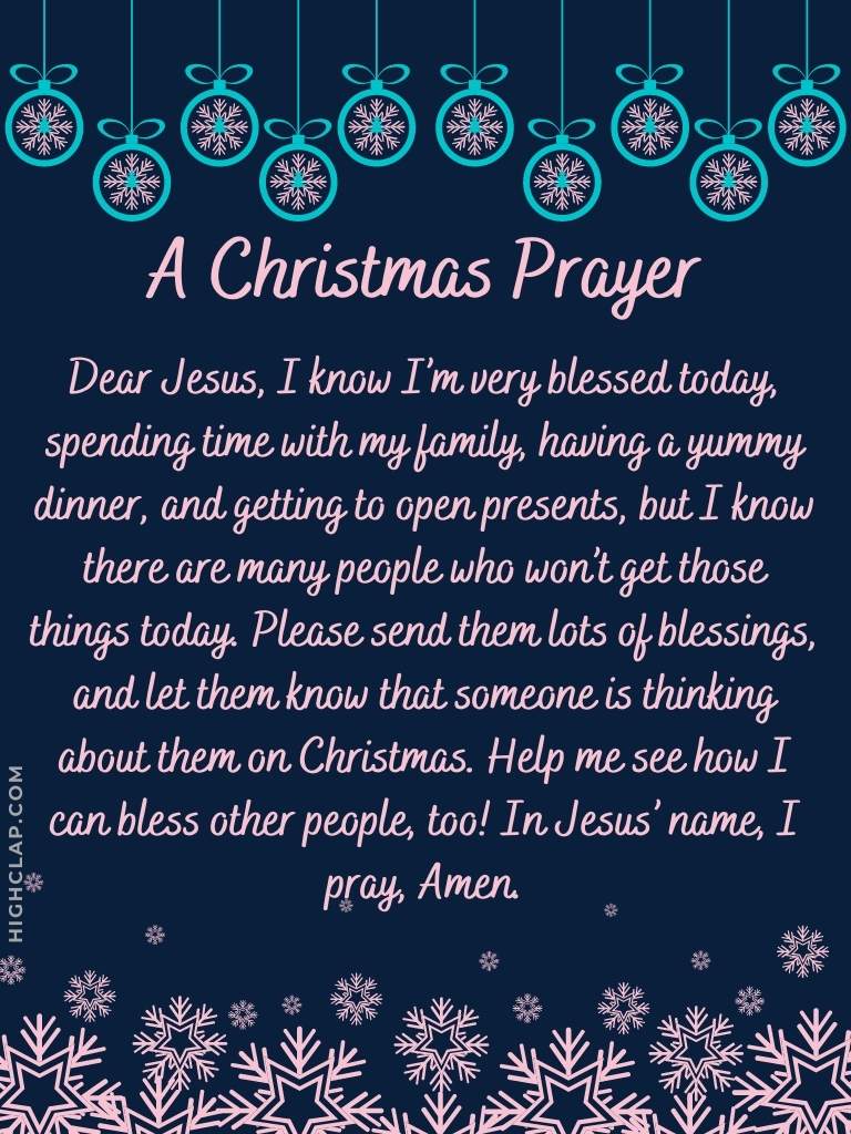 Christmas Prayers For Kids - Dear Jesus, I know I am very blessed today