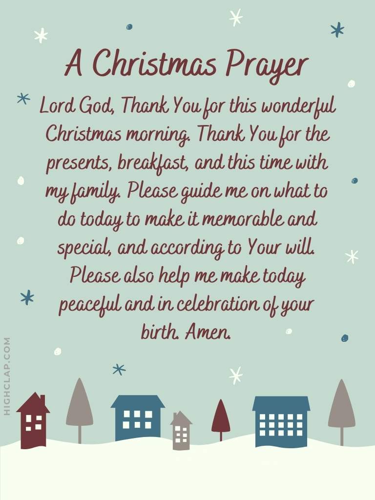 Christmas Prayers For Kids - Lord God, Thank You for this wonderful Christmas morning