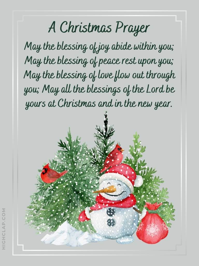 Short Christmas Prayers - May the blessing of joy abide within you;