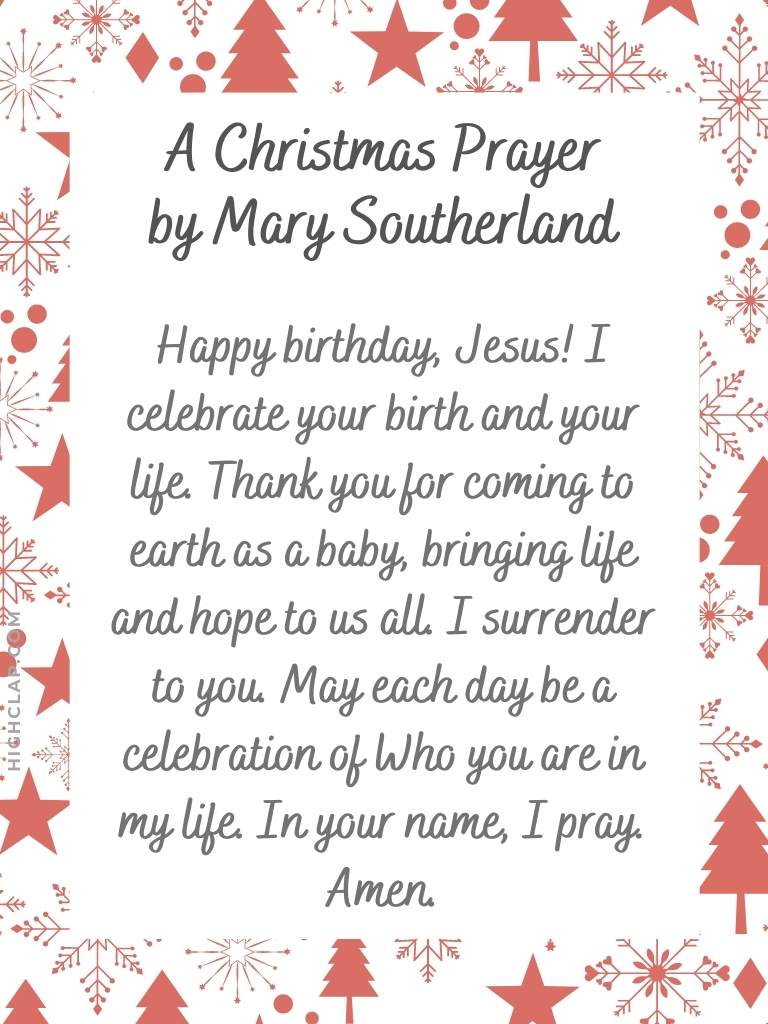 Catholic Christmas Prayer - Mary Southerland