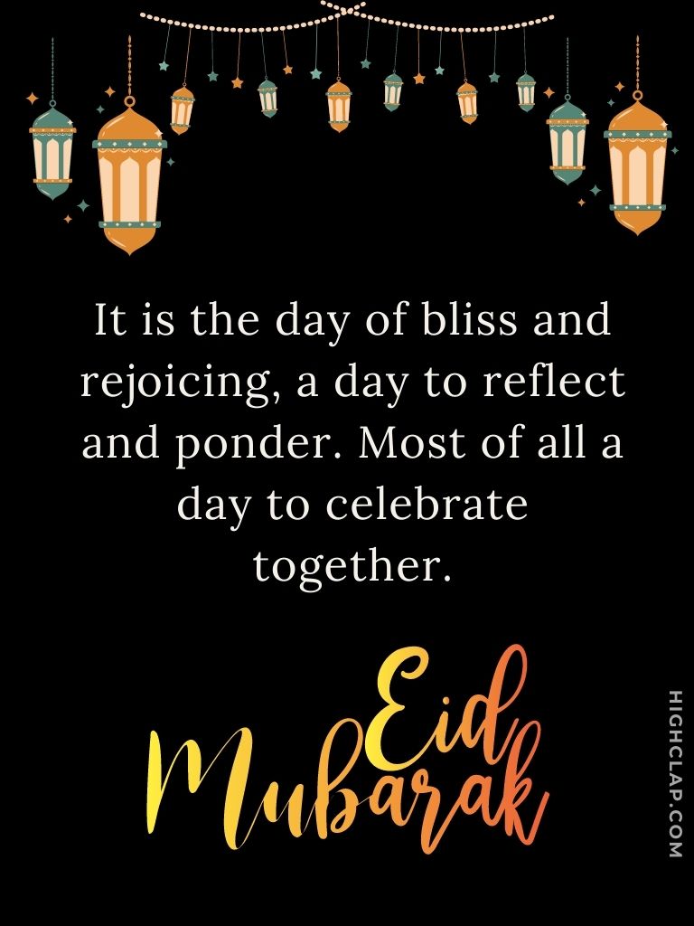 Eid Mubarak Wishes For Family - It is the day of bliss and rejoicing, a day to reflect and ponder. Most of all a day to celebrate together. Eid Mubarak to you and your family.