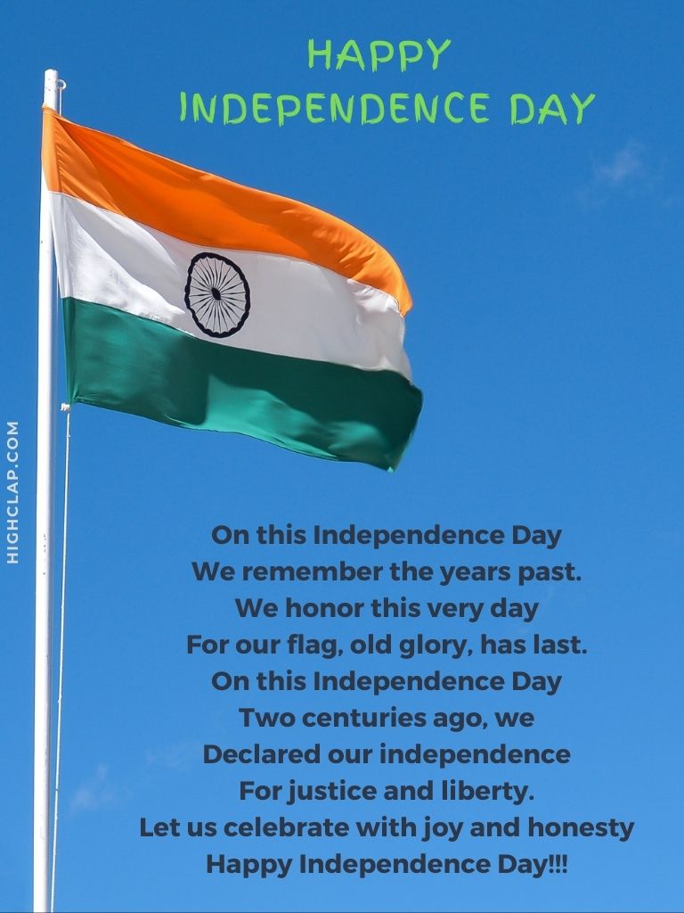 Short Independence Day Poems In English - On this Independence Day