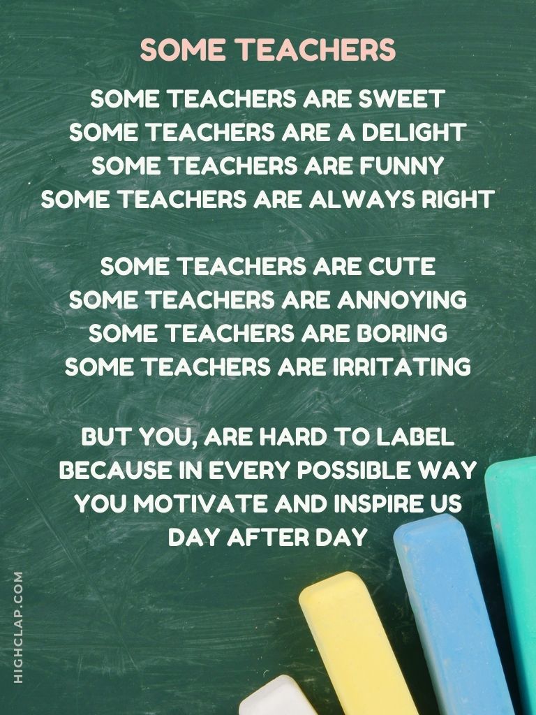 Rhyme Teachers Day Poem titled Some Teachers
