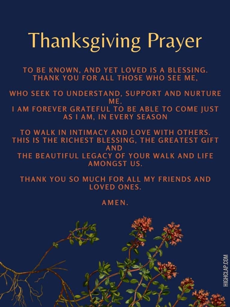 Thanksgiving Prayer For Family And Friends