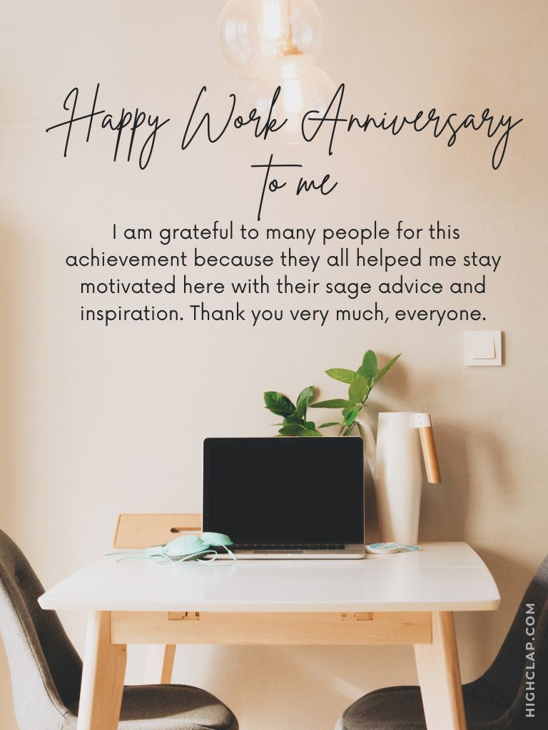 Work Anniversary Quote For Self
